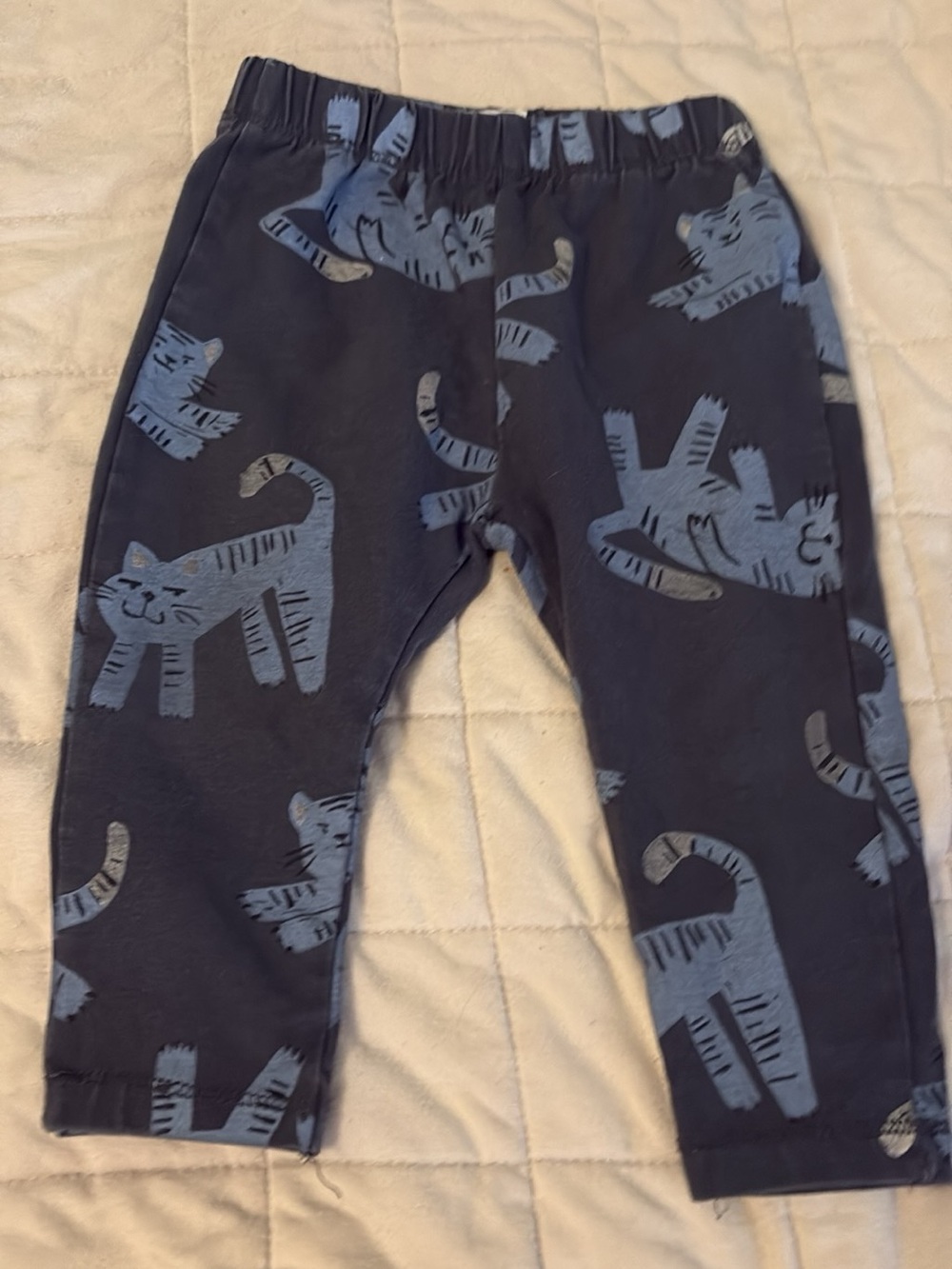 Zara Baby Cat Print Navy Stretch Leggings